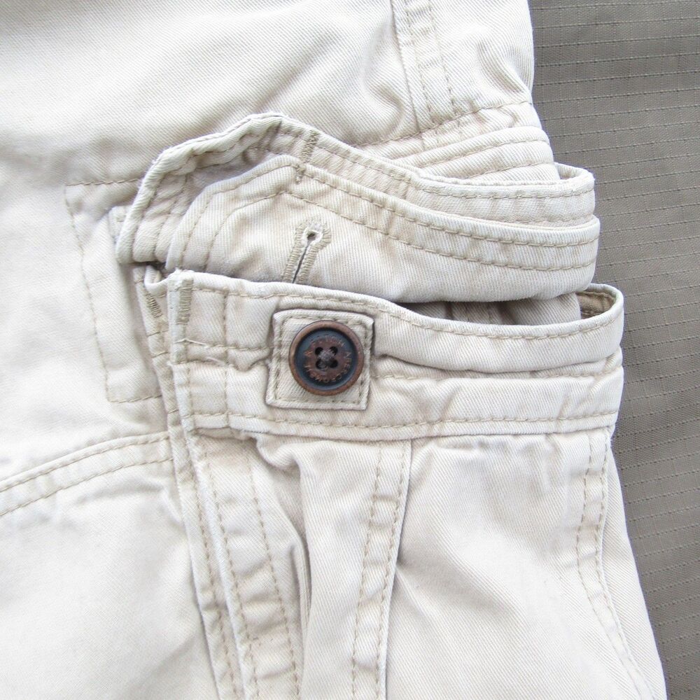Abercrombie & Fitch Men's Size 34 Khaki Cargo Shorts Button Fly Heavy Cotton - Picture 6 of 15